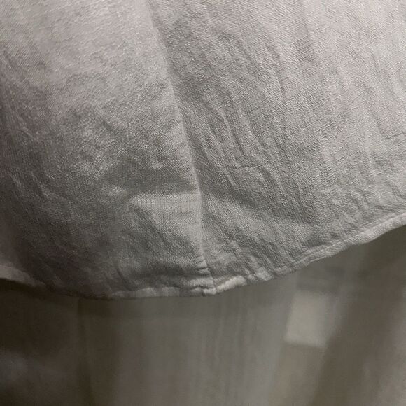 52seven 12P White Floral Mock Neck Button Front 3/4 Sleeve Belted Dress - Picture 11 of 16